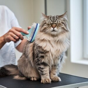 long haired cat grooming