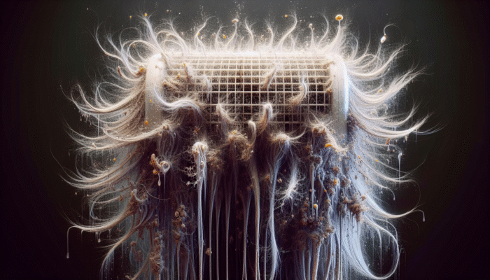 Analyzing the Impact of Heaters on Hair Well-Being: Hair strands drying and frizzing due to heater's low-humidity effect.