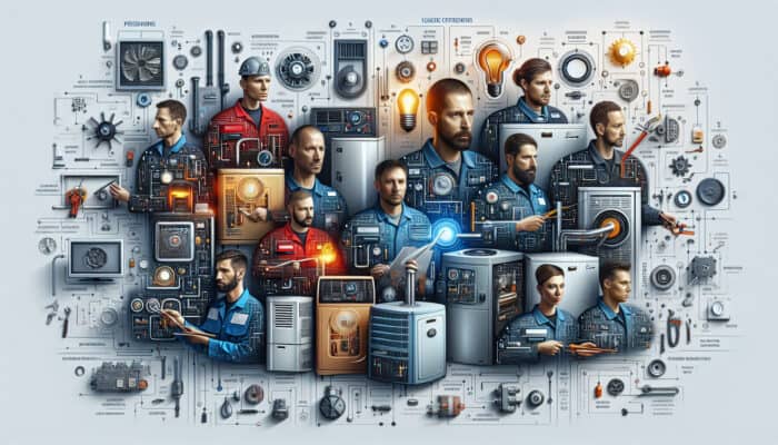 Infographic displaying Langley furnace technicians performing maintenance and service, sharing valuable tips.