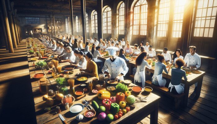 A vibrant cooking class in San Miguel de Allende with expert chefs teaching traditional Mexican cuisine.