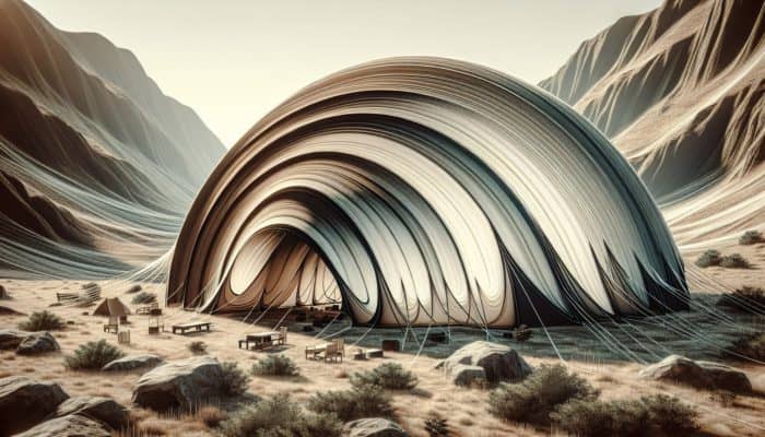 Survival Tent Options: A spacious dome tent with a curved structure, resilient against strong winds, and easy to assemble.